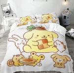 Tekikate Multifilmi Pom Pom Purin Anime Tr&uuml;kitud Tekk 100% Pol&uuml;ester Voodipesu &Uuml;heinimese Suurus Laste Kingitus Erinevad Suurused AU Single(140*210cm)3pcs