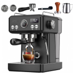 HiBREW H10A poolautomaatne espressokohvimasin, 20 baari, k&uuml;lma/kuuma kohvi valmistaja, reguleeritava temperatuuriga, piimavahustaja must