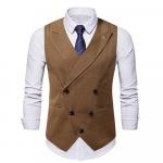 Vintage Briti stiilis kahe n&ouml;&ouml;biga meeste &uuml;likonna vestid Pulmad &Auml;ripeod Slim Fit Varrukateta Smokingi vest Meeste riided Asian M 42-50kg kohv