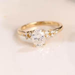 Ainulaadne ovaalne l&otilde;ige 1ct-3ct moissaniidist halo s&otilde;rmus 925 sterlingh&otilde;bedast pool-eeternite s&otilde;rmused naisele Pulmadeks Ehted koos sertifikaadiga 5&Zircon kuld
