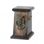 Kerry Blue Terrier, Irish Blue Terrier - urn for dog ashes, elegant urn with a statue, commemorative urn with a bust of a dog by Art-Dog brand pruun