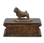 Norwich Terrier - urn for dog ashes, classic urn with a statuette, elegant urn with a dog by Art-Dog brand pruun