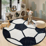 Pestav Laste Roomamismatt Must Jalgpall Pehme Palus &Uuml;mmargune Vaip Libisemisvastane Lasteaed Magamistuba M&auml;ngutuba Vaip 60x60cm gray