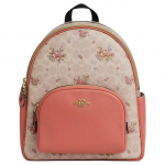 Coach Court 27 Logo Klassikaline kaetud l&otilde;uend Kivitahvli nahast seljakott Suur naiste seljakott Roosa CAS40-IMSAS Basic Set (Bag+Dust Bag)