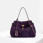 Kerge luksusbr&auml;ndi disaineri kandekotid Fashi k&otilde;rgetasemelised &otilde;lakotid Uued lillad seemisnahast crossbody kotid Suure mahutavusega naistekotid 35.5x11x22cm lilla
