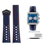 TAG Heuer Monaco k&auml;ekella rihma jaoks CAW211M 211P CAW211R 211T hingav 22mm Ehtne nahkrihm Meeste kokkuklapitava pandlaga randmerihm 22mm gray