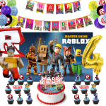 ROBLOX S&uuml;nnip&auml;eva Kaunistus T&otilde;mmatav Lipukeste B&auml;nner &Otilde;hupall Koogitopp Kollektsioon Peotarbed T&uuml;drukud Lapsed Poisid Kingitus Beebi Shower blue