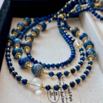 Retro Looduslik Lapis Lazuli Looduslik Valge Kvarts Kaelakee, Rinnakulu Kett, Kaela Kett, Ni&scaron;&scaron; Mitmek&uuml;lgne Ja T&auml;iustatud Temperament