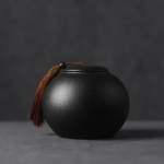 Loominguline must matt keraamiline teekann niiskuskindel suletav hoiupurk Vintage kunstidekoratsioonipurkid 1 tk keraamiline purk black