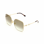 Gucci Hobuseraua Seeria K&uuml;ljekiri Graveeritud Vintage Ruudukujulised P&auml;ikeseprillid Naiste p&auml;ikeseprillid Pruun GG0879S-002 Dust Bag+Eyeglass Case (Random Color)
