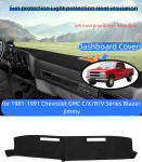 Flanellist armatuurlaua kate 1981-1991 Chevrolet GMC C/K/R/V seeria Blazer Jimmy jaoks - P&auml;ikesekaitse, peegeldusvastane, UV-kaitse kate must