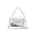 K&auml;sitsi valmistatud DIY Dior-ist inspireeritud &uuml;mbertehtud meigikott White
