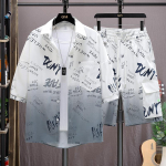 Meeste &Uuml;likonna T&auml;isgraafilise S&auml;rgiga L&uuml;hikesed P&uuml;ksid Korea High Street Harajuku Meeste Mood Riided Trendid Meeste Mood Riided Trendid M valge
