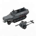 WW2 SdKfz 251 Ausf D soomustatud poolroomikuline transpordivahend Pak40 tankit&otilde;rjekahuriga S&otilde;jav&auml;e S&otilde;ja Telliskivi WWII Ehitusplokk M&auml;nguasi 3 S&otilde;durit