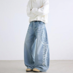 Meeste Kirjadega Sirge L&otilde;ikega Kottis Hip Hop Mood Pesitud Denim P&uuml;ksid Ameerika Retro Streetwear Jean XS sinine