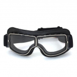 Mootorrattaprillid Tuulekindlad Mootorrattakiiver Prillid P&auml;ikeseprillid Retro Universaalsed Kokkupandavad Nahast Retro-mootorrattatarvikud Black transparent 2