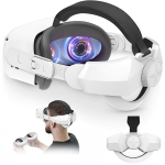 Reguleeritav peapael, sobib Oculus Quest 2 VR-peakomplektile, pehmendusega, VR Elite asendusrihm, t&auml;iustatud VR-tugi (1 t&uuml;kk) Pack of 1 valge