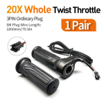 12V-72V WUXING 20X T&auml;isp&ouml;&ouml;rdega gaasihoob Elektriratta parem k&auml;epide 3-pin SM/Veekindel pistik Harjadeta mootoriga jalgratas black