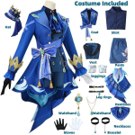 Furina Cosplay Kost&uuml;&uuml;m Parukas Juuksed Impact Fontaine Focalors M&uuml;tsiga Mustad &Uuml;likonnad K&otilde;rge Kontsaga Cosplay Kingad Naistele R&otilde;ivad XXXL blue