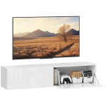 Seinale paigaldatav televiisikapp televiisoritele kuni 45 55 65 tolli, 2 kapiuksega, 140 x 33 x 29,8 cm, valge 140 x 33 x 29.8 cm