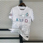 Al Nassr FC 2023-2024 kodu-v&otilde;&otilde;rsil f&auml;nni s&auml;rk puuvillast jalgpallis&auml;rk meestele ja naistele S-XXL Small white