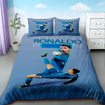 Cristiano Ronaldo tekikate Jalgpall CR7 Voodipesukomplekt Mugavaks ja Hingavaks Magamistoaks Ventilaatori Kingitused Suur (Queen) Kuninglik 140*200cm/55x79in Single/Twin 3pcs gray