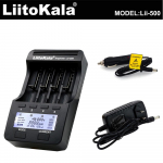 LiitoKala Lii-500 4-pesaline intelligentne akulaadija komplekt koos autolaadija AU-adapteriga 3,7 V jaoks US Type4