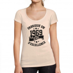 ULTRABASIC &ndash; T-s&auml;rk Femme col Rond Decollete Fabrique en 1969, 50 Ans d etre Genial T-s&auml;rk S valge