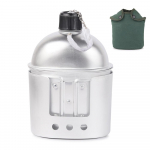 3tk K&ouml;&ouml;gin&otilde;ude komplekt Alumiiniumist Military Canteen Cup puupliidikomplekt koos kaanega