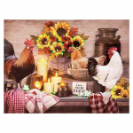 Teemantmaaling Ristpistes kana p&auml;evalillega pildid kivikividest T&auml;is&uuml;mmargused teemanttikandid 20X30CM