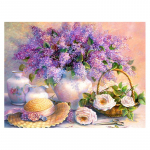 T&auml;is&uuml;mmargune puur DIY teemantmaal  Lavendel  Tikand Ristpistes Mosaiik Rhinestones 20X30CM