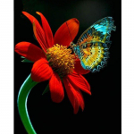 DIY teemantmaal ristpistes punane lilleline &uuml;mmargune tikand Teemantmosaiik Kodu ja elu pulmad 20X30CM