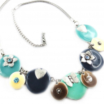 Les Tr&eacute;sors De Lily [E7021] - Collier Cr&eacute;ateur 'Macarons' Bleu sinine