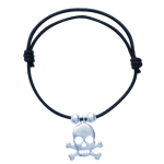 Les Tr&eacute;sors De Lily [H6259] - h&otilde;bedane k&auml;ev&otilde;ru  Skull  must h&otilde;be - 18x18 mm h&otilde;be