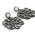 NOA [I1496] - Boucles Cr&eacute;ateur 'Sissi' gris blanc valge