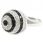 Bague Argent 'Romy' noir blanc 52 must