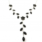 Les Tr&eacute;sors De Lily [J4017] - Collier Cr&eacute;ateur 'Paradis Floral' noir must