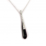 Altesse [K4786] - Collier Argent 'D&eacute;esse' noir argent&eacute; must