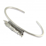 Les Tr&eacute;sors De Lily [P4379] - Bracelet argent ouvert 'Navajos' blanc argent&eacute; (rhodi&eacute;) h&otilde;be