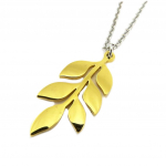 Les Tr&eacute;sors De Lily [P8066] &ndash; h&otilde;betatud 'Jungle' terasest kaelakee &ndash; 25x12 mm kuld