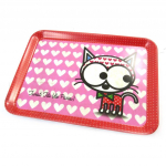 Les Tr&eacute;sors De Lily [N5481] - Petit plateau 'Chien et Chat Lolita' chat rose love - 24x18 cm Heleroosa