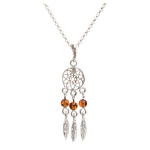 Les Tr&eacute;sors De Lily [R0782] - K&auml;sit&ouml;&ouml;na valmistatud h&otilde;bedast kaelakee  Inspiration  Amber (roodiumiga kaetud) - 35x12 mm (unen&auml;op&uuml;&uuml;dja) pruun