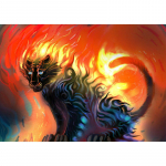 Fire Tiger DIY 5D Teemantmaal t&auml;isring puur Rhinestone tikandid ristpistes 20X30CM