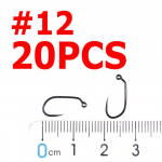 Bimoo 20 tk. Barbless Nymph Jig Fly Hook Forell Nymphing K&auml;rbsekonksud #12