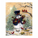 5D isetehtud teemantmaal Talvine lumememm Teemanttikandid Ristpistes Kodukaunistus K&auml;sitsi valmistatud kingitused Round 20x30cm