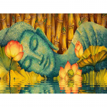 5D isetehtud teemantmaal Lootose ja Buddha teemanttikandid Ristpistega kodukaunistus K&auml;sitsi valmistatud kingitusedjavascript: Round 20x30cm