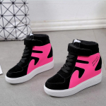 Seksikad naiste kiilud kingad k&otilde;rge paksu p&otilde;hjaga platvorm vaba aja spordijalatsid k&otilde;rged tossud naistele 36 roosa