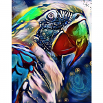 Teemanttikandid Glasuuritud papagoi t&auml;isruudukujuline uus saabumine 3D DIY teemantmaal Abstraktne loomapilt kivist seinakunstist kodukaunistus Full Round 20X30CM