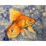 Teemanttikandid Kuldkala maastik t&auml;isruudukujuline &uuml;mmargune k&auml;sit&ouml;&ouml; m&uuml;&uuml;k 3D teemantmaal Akvarell Loom ristpistes seinakunst Full Round 20X30CM