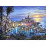 Full Drill Teemantmaaling T&auml;nava ristpistega 5D Teemanttikandid Maastiku Mosaiik Linnakunst Rhinestone Kodukaunistus Full Round 20X30CM punane